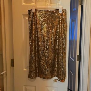 Gold sequin skirt